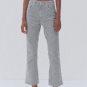 NWT Zara Stripe Denim Hanes Cropped Size 14 (US)
